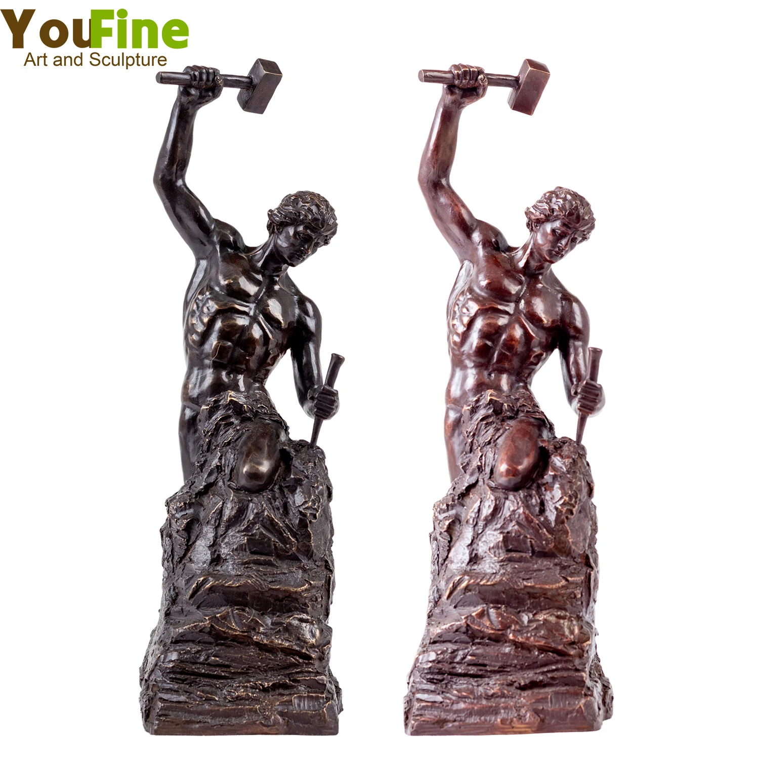 

18.5" Bronze Statues Self Made Man By Rodin Bronze Sculpture Self-sculpting Statue Modern Art Figurines Home Office Decor