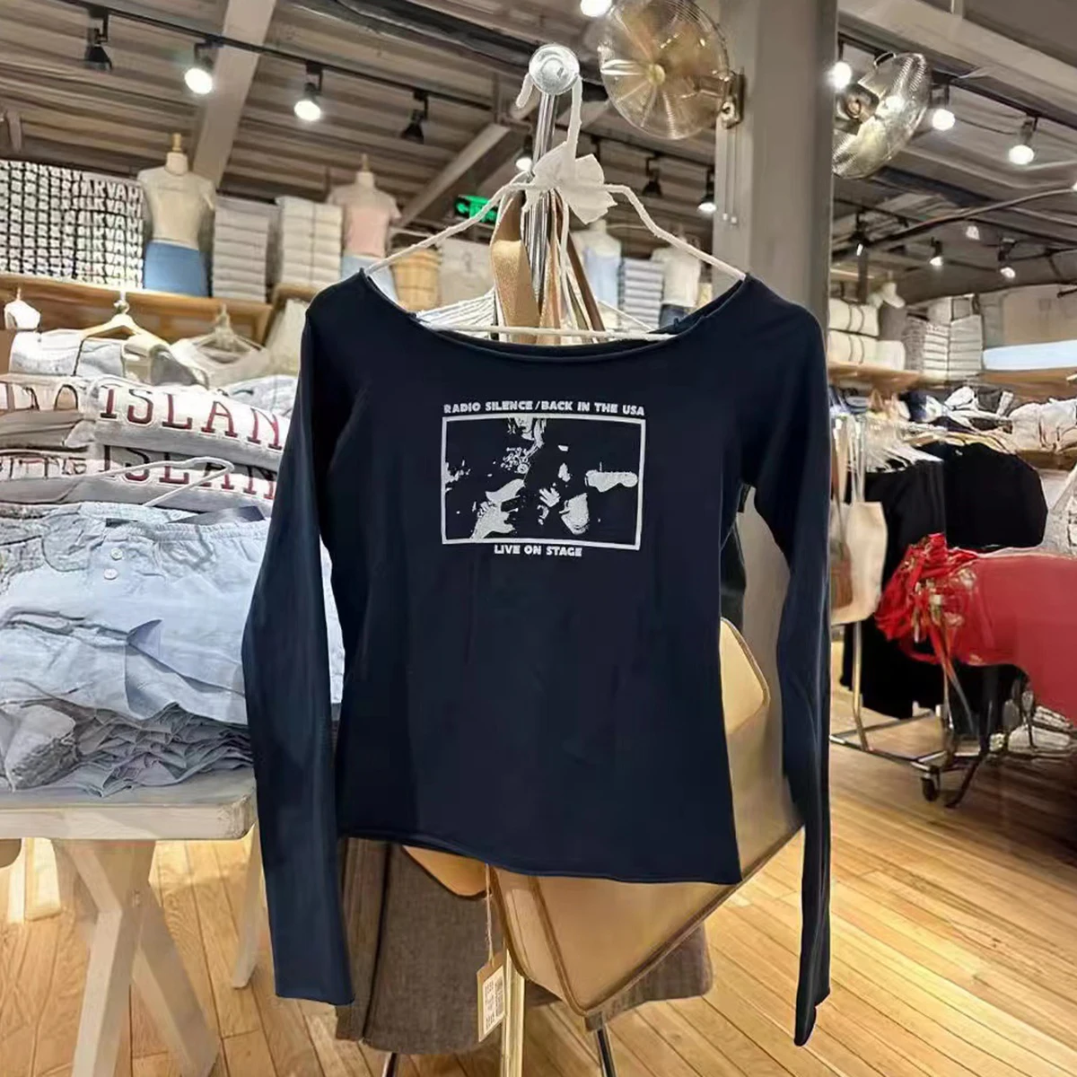 

Raw Cut Rolled Graphic T-Shirt Women Summer Clothing 2024 Cotton Long Sleeve Sexy Tees Tops Youthful 2000s Y2K Trending T-Shirts