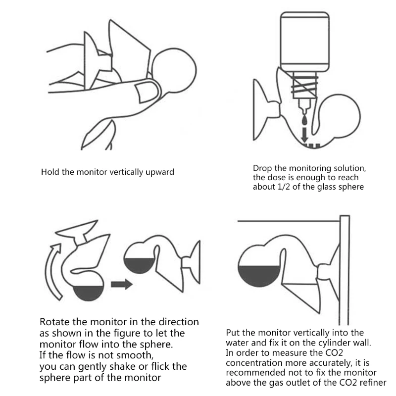 15ml Aquarium CO2 Solution Monitor Fluid Glass Carbon Dioxide Checker