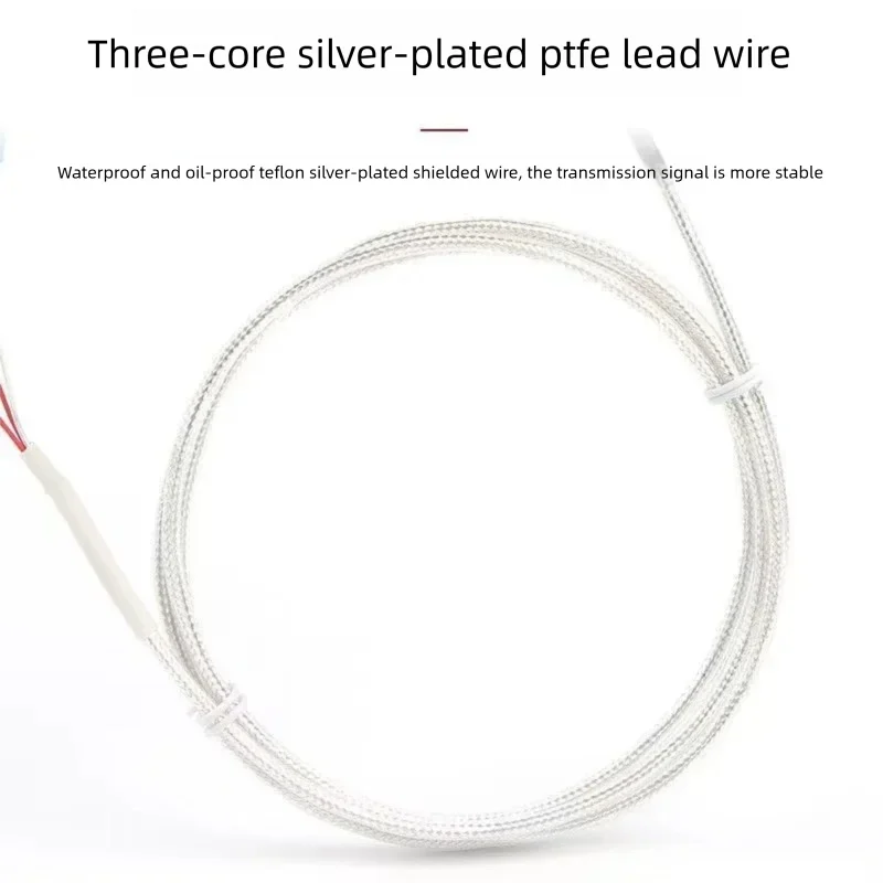Industrial High Accuracy PT100 RTD Temperature Sensor Adhesive Surface Mount with Stainless Steel Braided Cable for Temperature