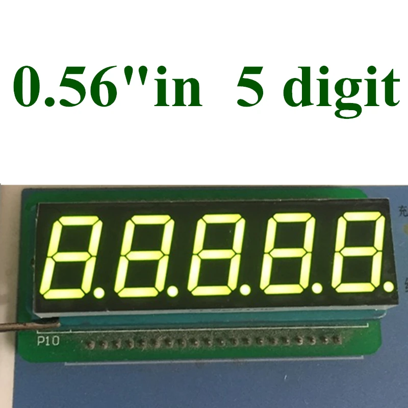 

10PCS 5 Bits Digital Tube Led Display 7 Segment Green 0.56 inch common cathode 0.56" 0.56in 5 digits display