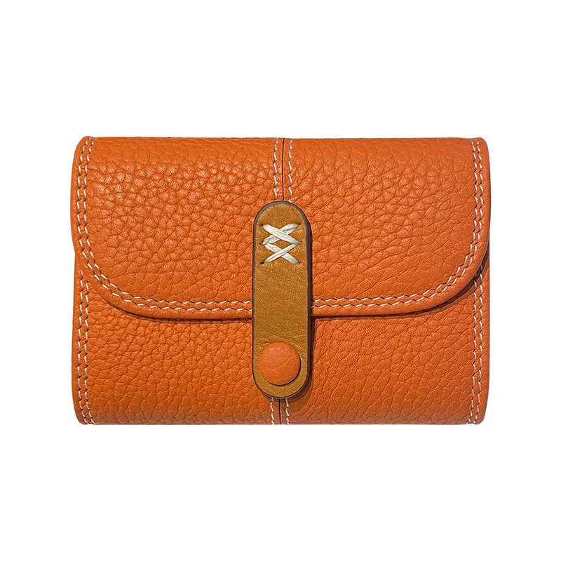 Genuine Cow Leather Card Holder for Women Light Thin Cowhide Multi-Slot ID Card License Organizer Small Wallet