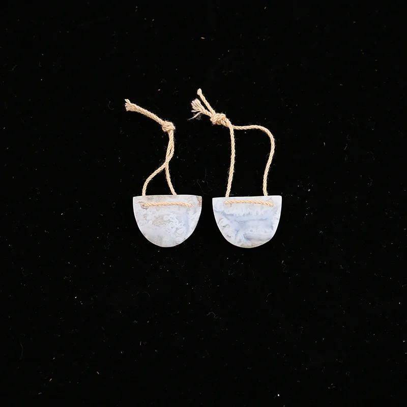 B&F Blue Lace Agate  Earring Beads for Jewelry Making, Handmade Natural stones beads, Stones for jewelry Making Supplies