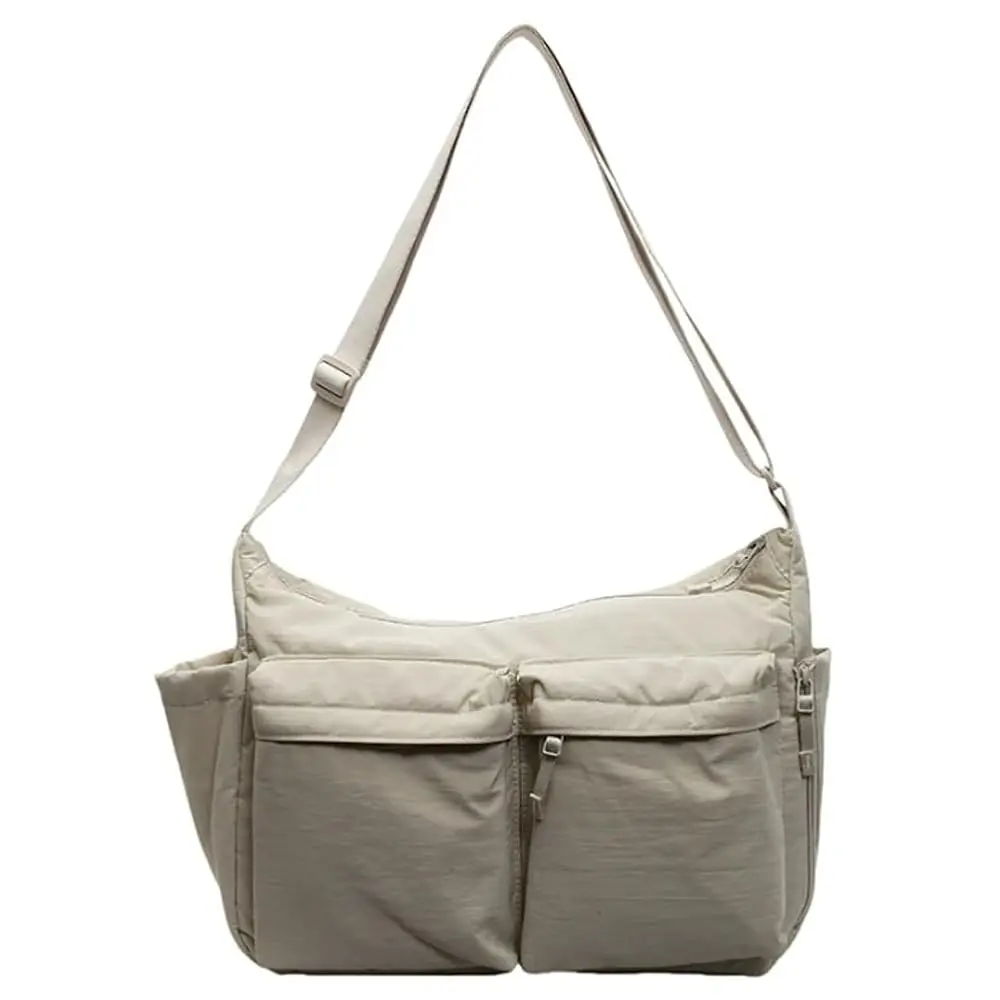 

Большая нейлоновая сумка-мессенджер через плечо для женщин, вместительная сумка-тоут с множеством карманов, водонепроницаемая сумка через плечо