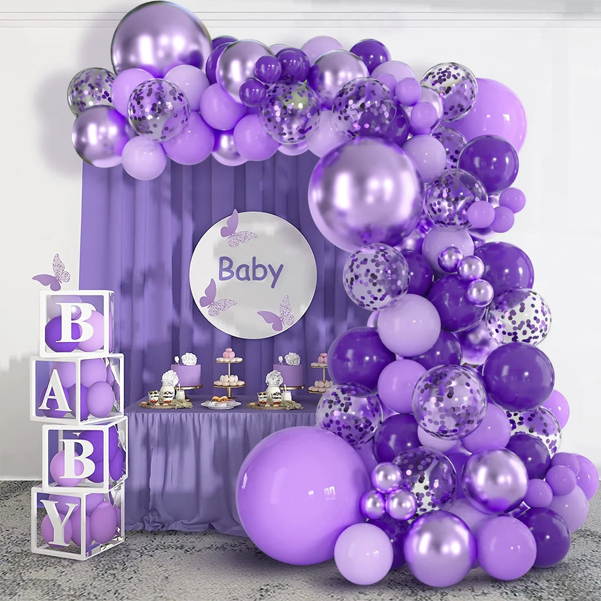 Purple Balloon Arch Garland Kit Wedding Birthday Party Decoration Baby Shower Girls Latex Balloon Chain Wedding Party Supplies