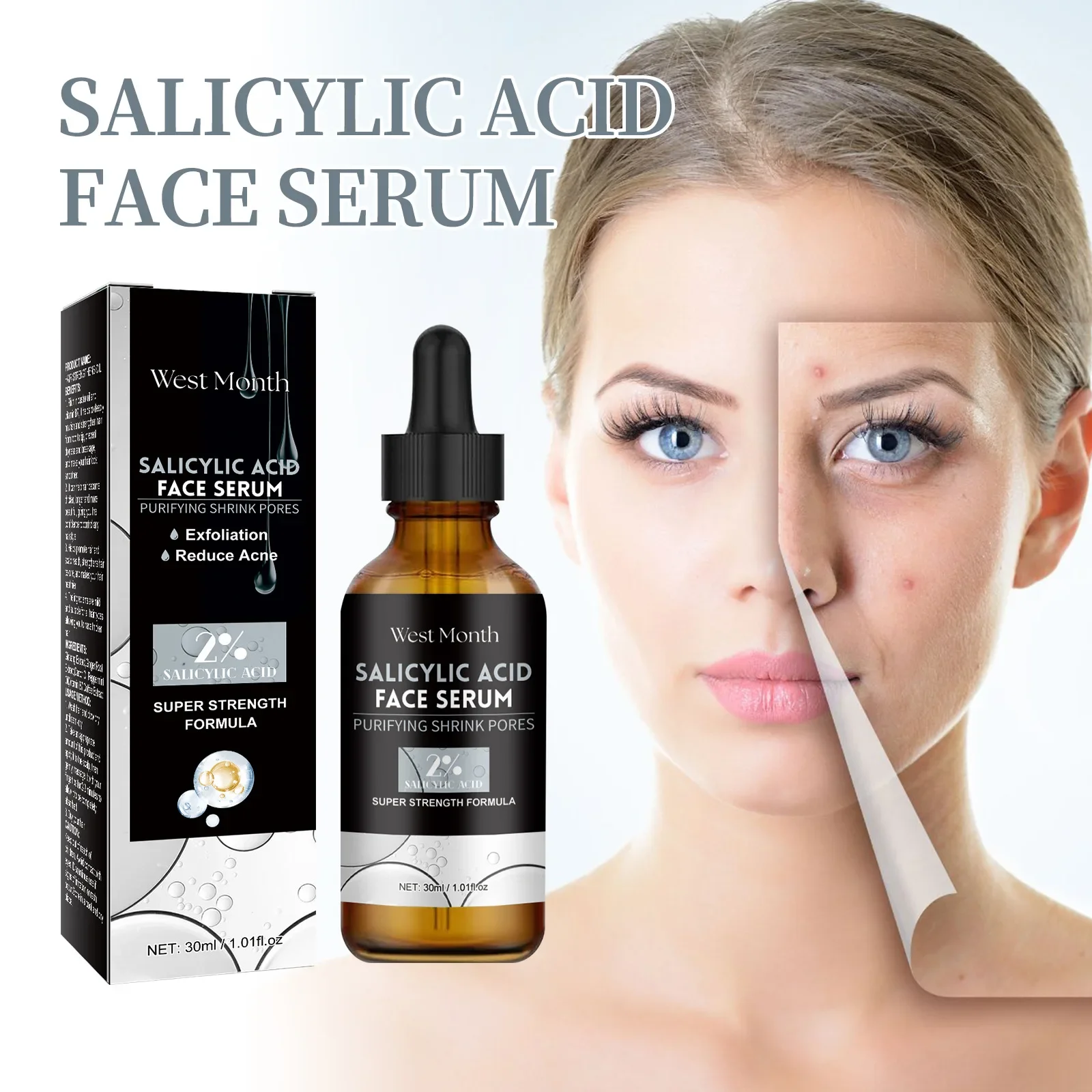 

West Month Salicylic Acid Serum Nourishing Serum for Face Improves Skin Elasticity & Firmness Hydrating & Rejuvenating Skin