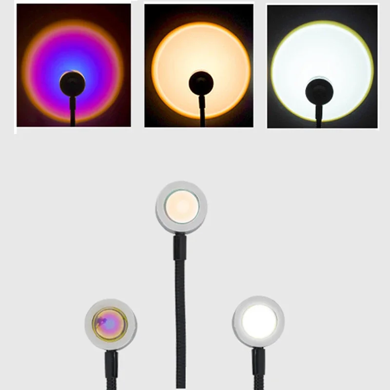 Sunset Projection Lamp USB Portable LED Projection Atmosphere Nightlight Bedroom Rainbow Background Photography Lighting Light