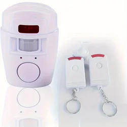 Infrared Motion Sensor Alarm - Burglar Alarm with 2 Remote Controls, Suitable for Home/Garages/Shops