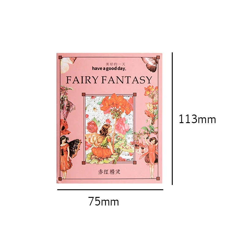 30Sheets Flower Fairy Forest Elf Stickers Children Paper Material Decorative Account Cartoon Supplies Scrapbooking 113*75MM