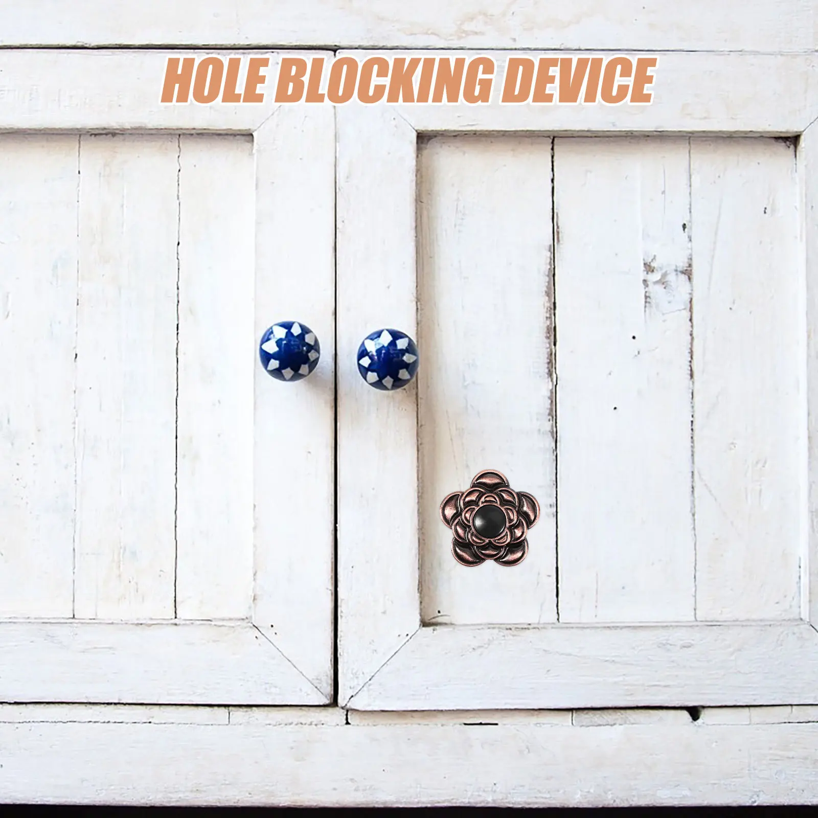 

1Set Zinc Alloy Door Knob Hole Cover Vintage Metal Flower Design Lock Hole Plug Plate for Cabinet Door Decoration