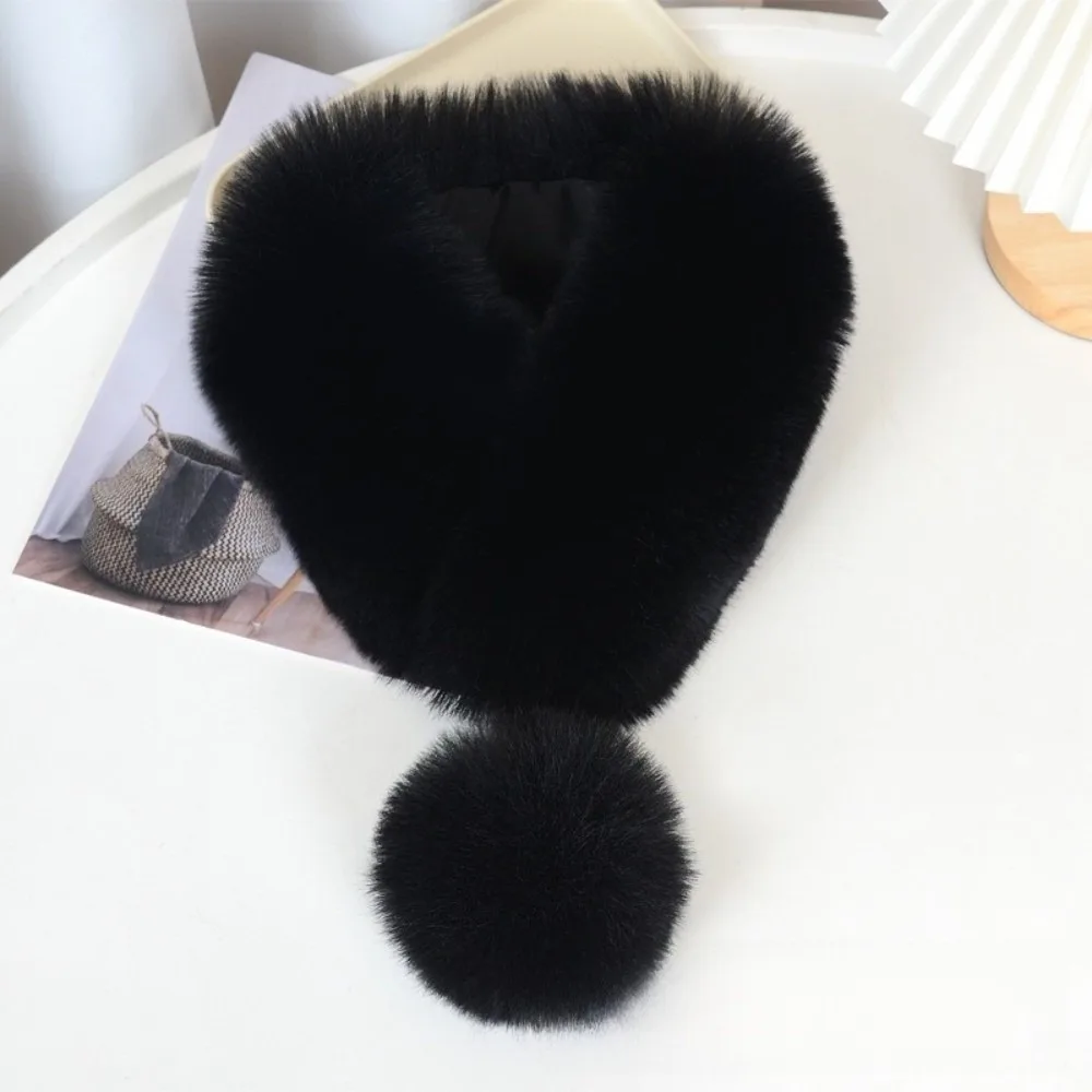 

Gifts Thickened Plush Scarf Keep Warm Magnetic Imitation Fur Scarf Solid Color Neck Wrap Warm Neckerchief Girl