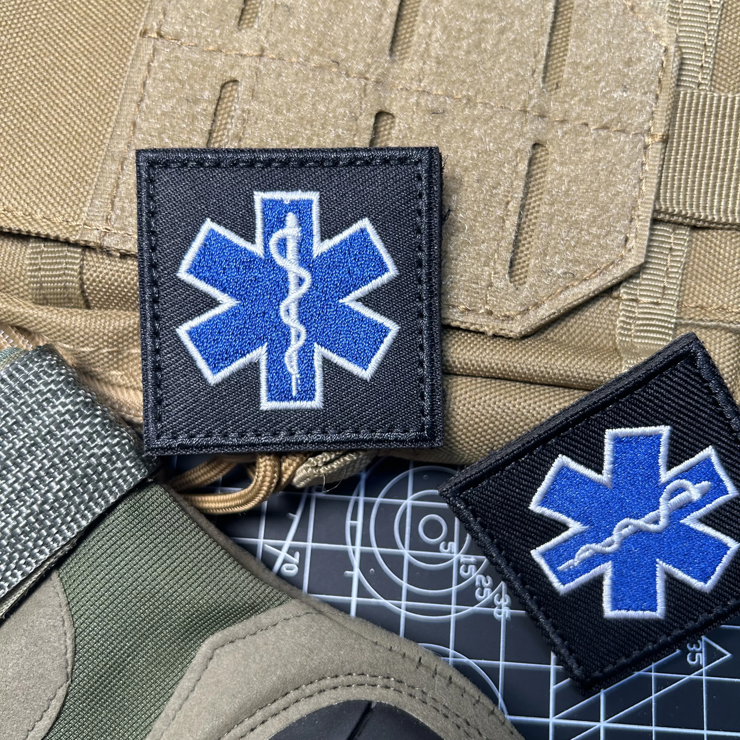 Medical Rescue Embroidered Patch, Star of Life EMS Tactical Morale Badge, Hook and Loop, for Jacket Backpack