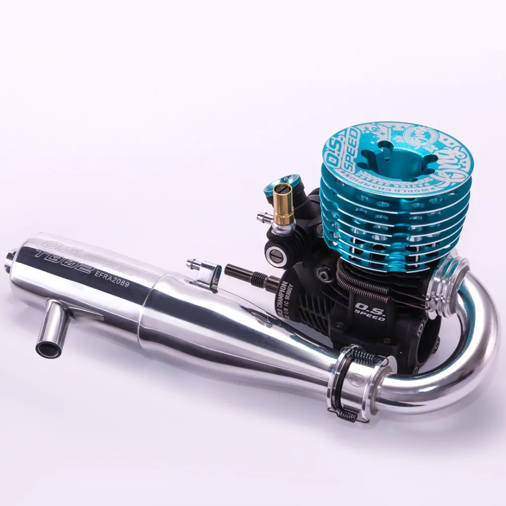 OS Engines SPEED B21 ONGARO W.C. 21 Nitro Engine Kit with TB02 Exhaust Pipe Combo for 1/8 Off Road IC Buggy Racing Model RC Car