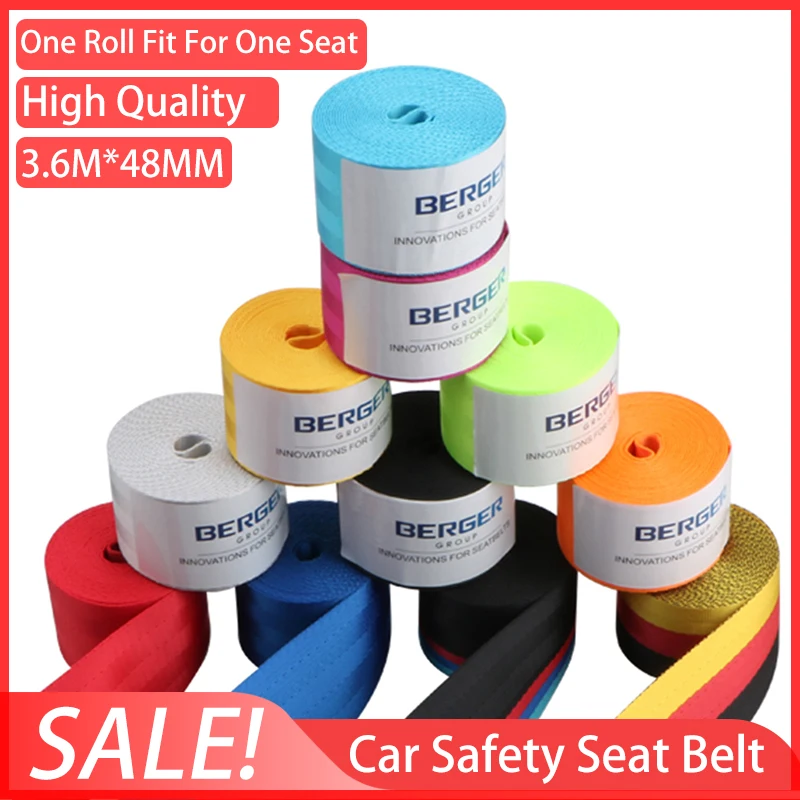 

Jdm Racing Car Safety Seat Belt 3.6 Meter Webbing Fabric Harness Straps Standard Certifie