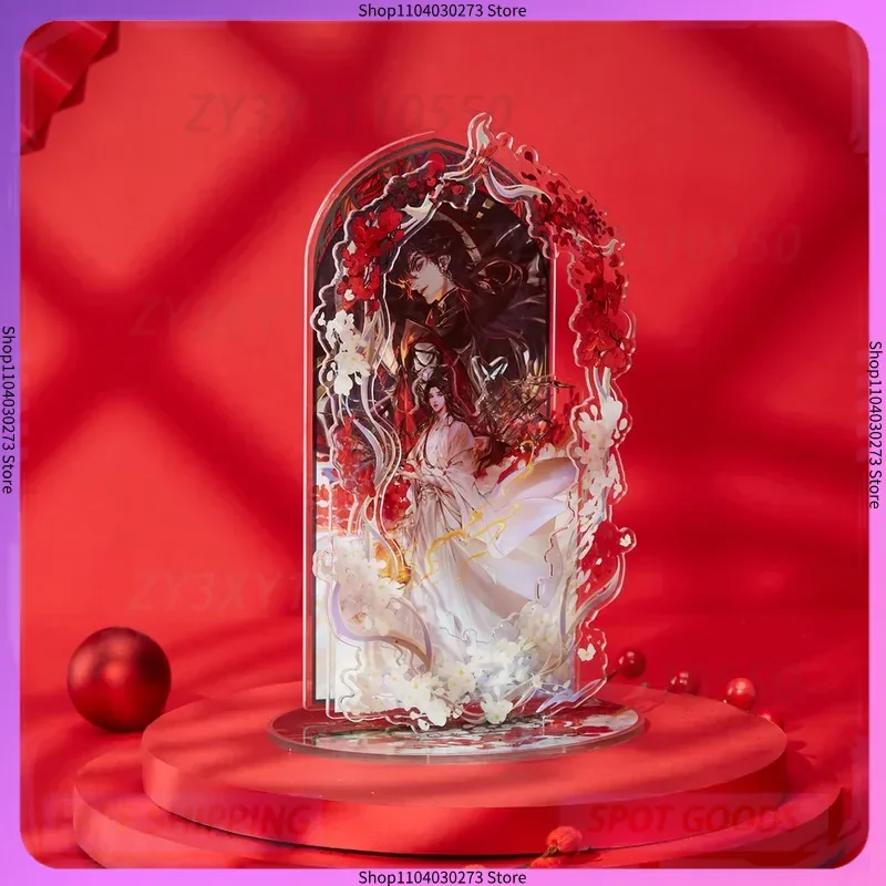 Dio celeste benedica il popolo Cartone animato acrilico Stand-Up Grazie Flusso Fiore Città Animazione Ornamenti circostanti Regalo di Natale