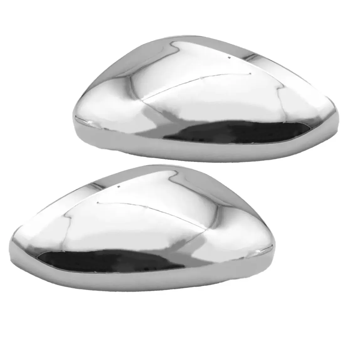 1 Pair Silver Clip-On Rearview Side Mirror Cover Cap Trim Fit for Peugeot 208 2008 Citroen C3 2016 2017 2018 ABS