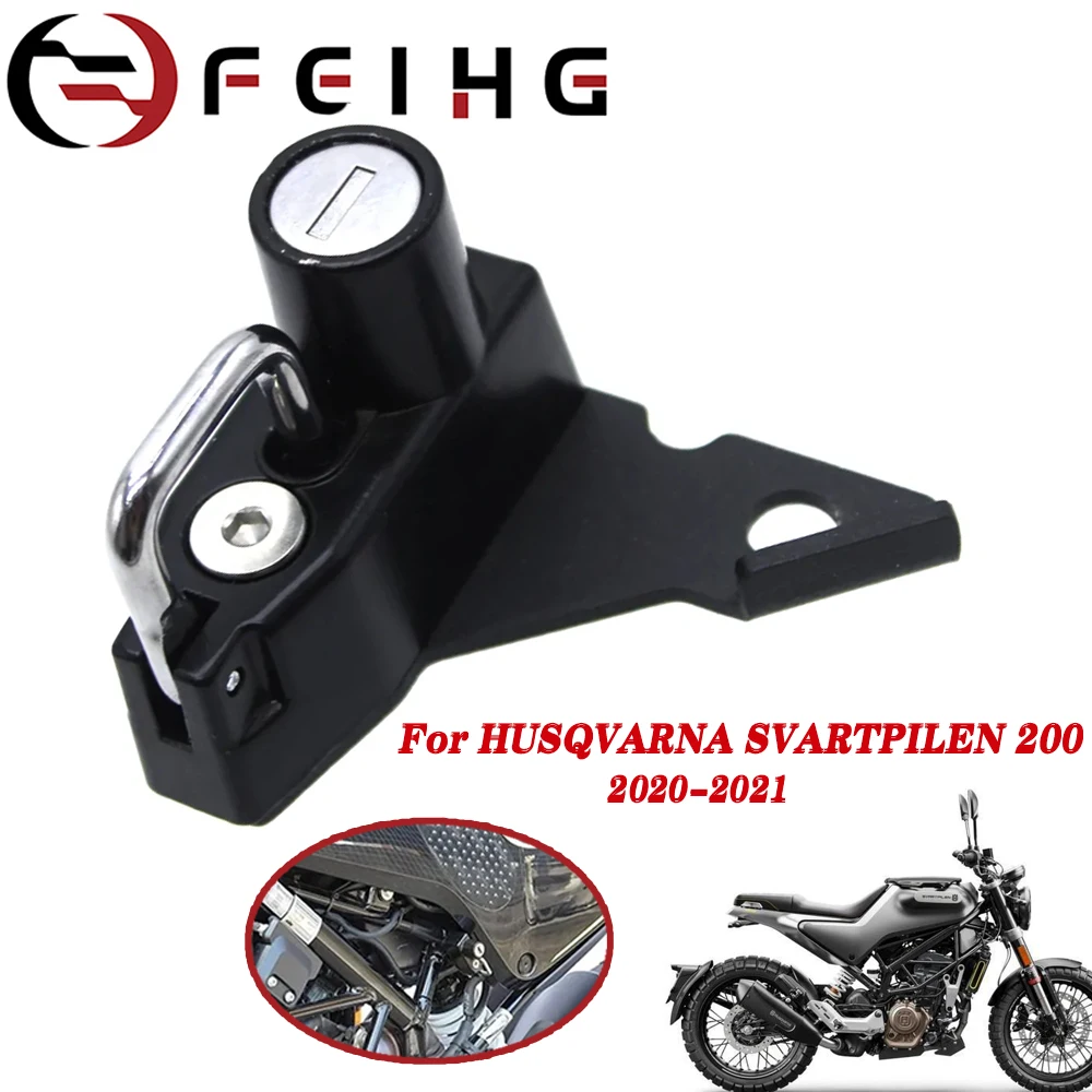 Helmet Lock Anti-theft Security Aluminum alloy Mount Hook with 2 Keys For HUSQVARNA SVARTPILEN 401 125 200 250 Vitpilen 401