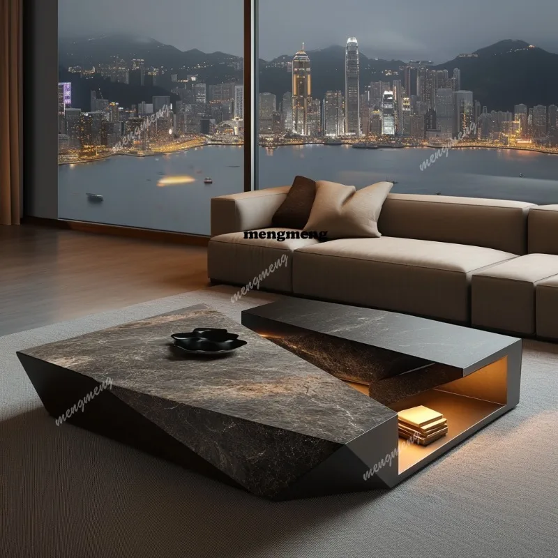 Italian Minimalist Coffee Table - Nordic Creative Villa Center Coffee Table | Luxury Marble Designer Home Furniture