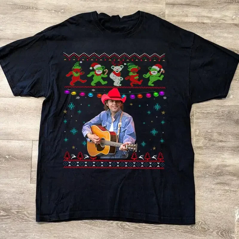 Dwight Yoakam Santa Ugly Christmas Black T Shirt All Size Mc272