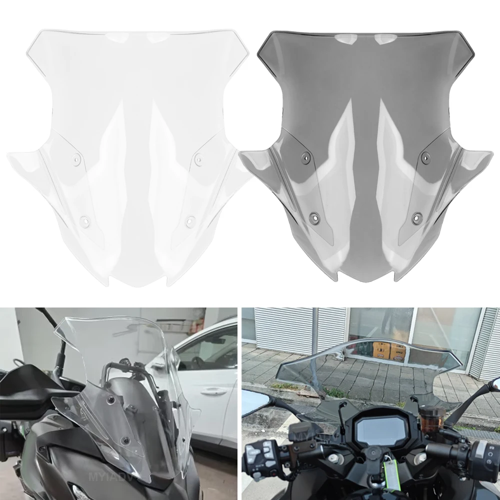

Motorcycle Windscreen Windshield For Kawasaki Versys 650 2022 2023 2024 2025 2026 Versys650 Double Bubble Wind Deflector Cover