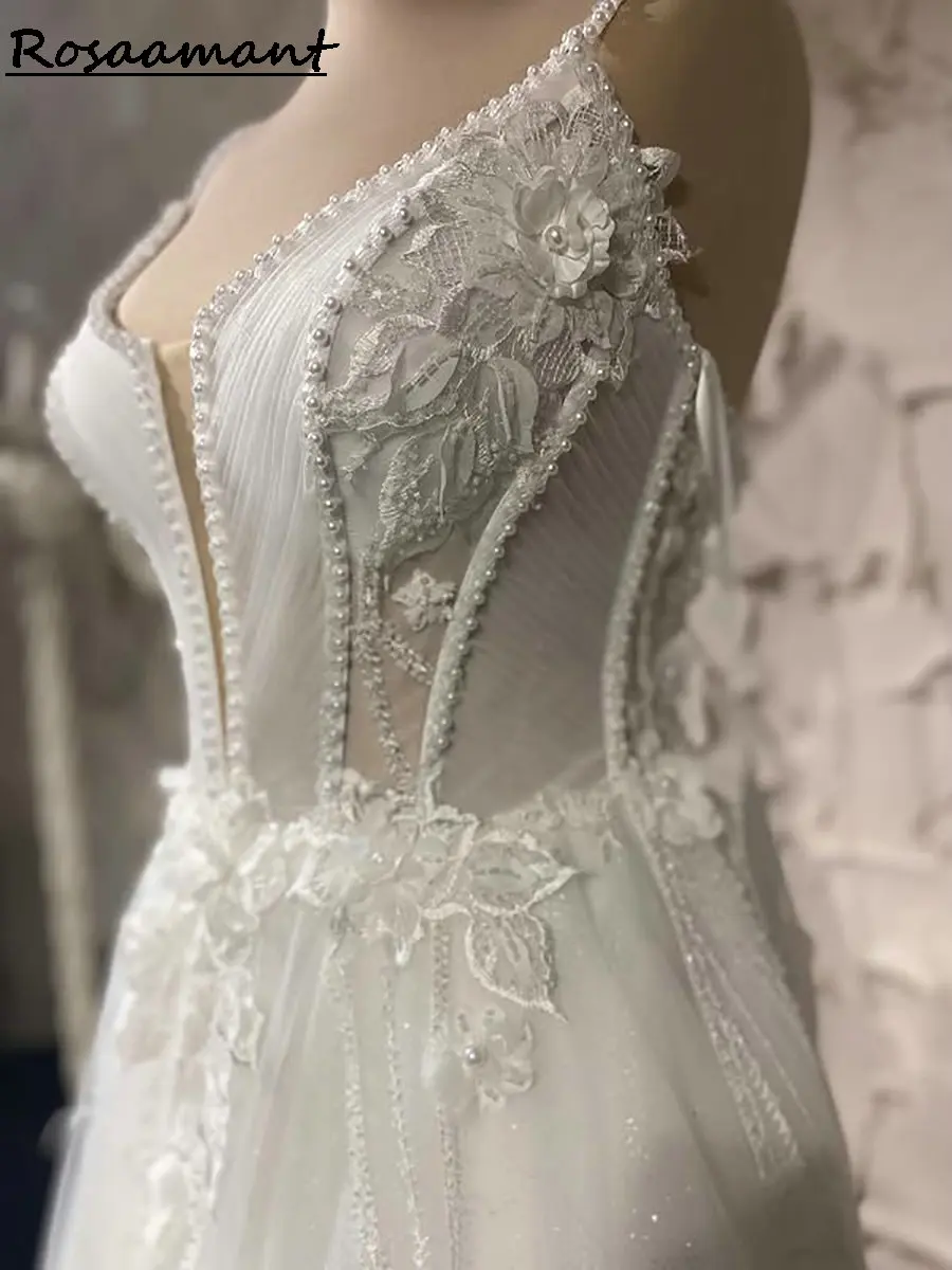 Простые свадебные платья трапециевидной формы без рукавов на бретельках с бисером и жемчугом, аппликации, кружевные свадебные платья в стиле кантри