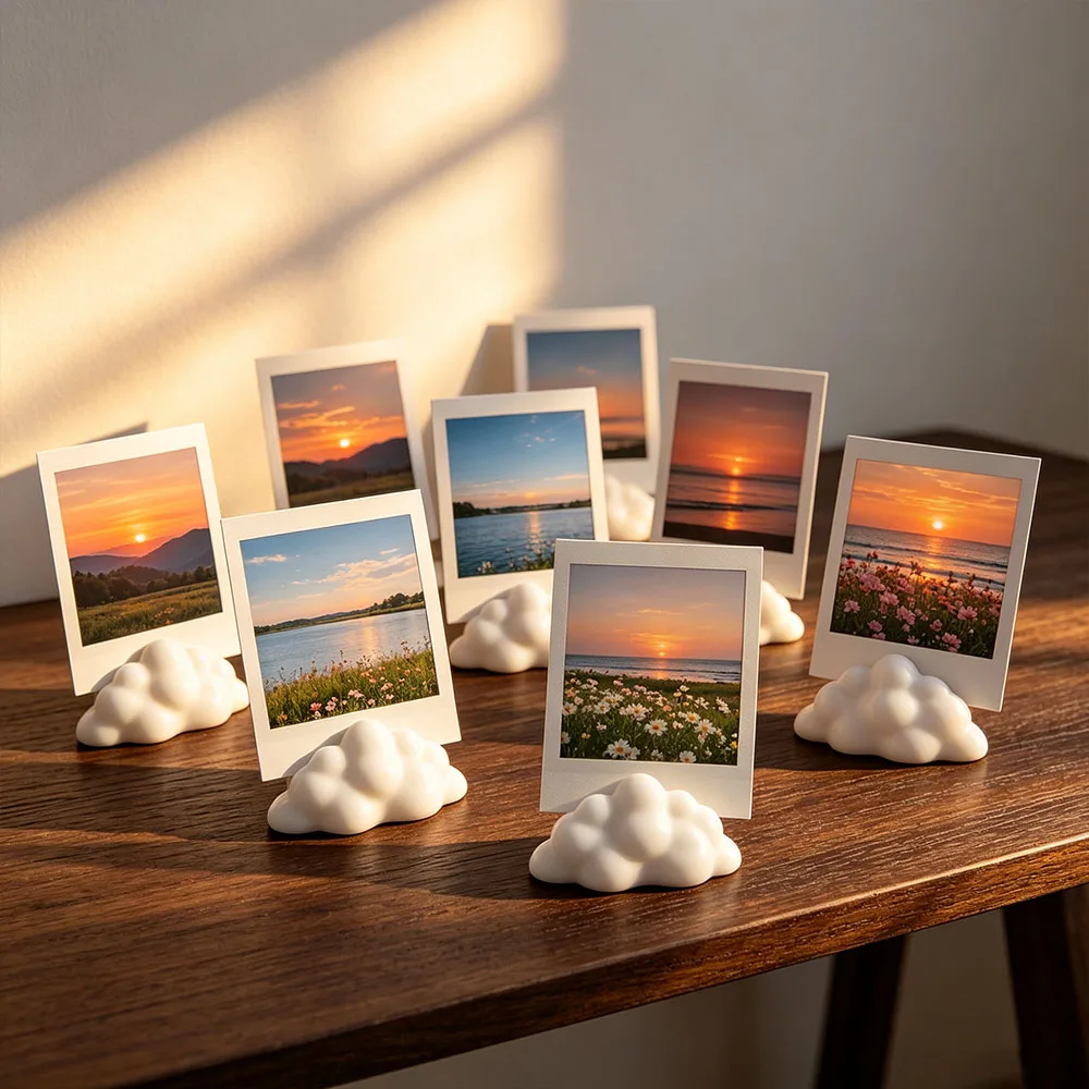 3pcs Messages Clip Cloud-Shaped Photo Holders Funny 3D Printed Desktop Ornaments Decorations Business Card Holder Home Use