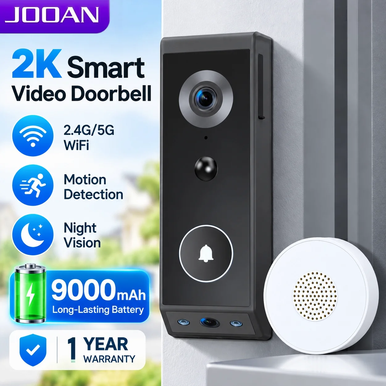 jooan-2k-wireless-video-doorbell-camera-dual-lens-24g-5g-wifi-home-security-camera-pir-human-detect-waterproof-smart-doorbell
