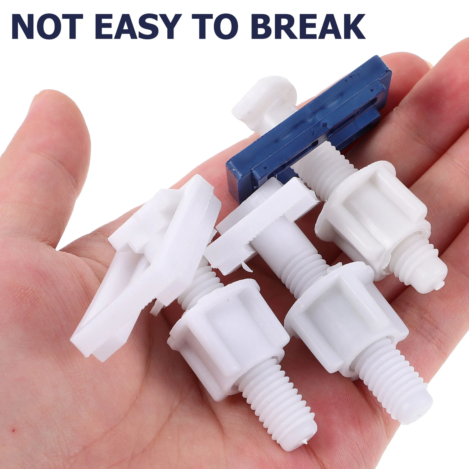 

6Sets Toilet Seat Bolts Replacement Plastic Hinges Screws Strong Long-Lasting Secure Fit for Old Broken Seats Toilet Cover