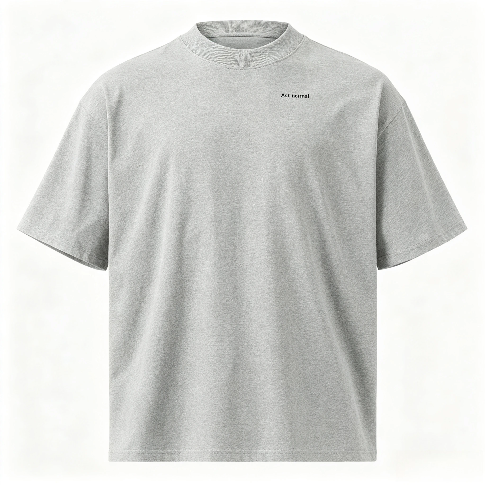 Casual Everyday Style, Neutral and Loose T-shirt, High-neck and Dropped-shoulder Design, T-shirt Declaring A Neutral Style