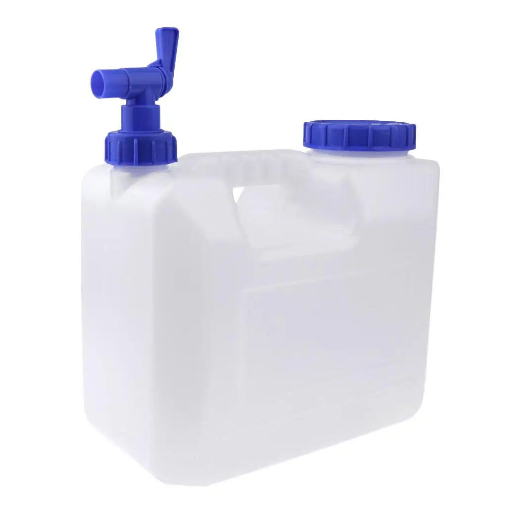 

15L Plastic Water Jerry Can Liquid Carrier Drum Pouring Spout Tap Drinking