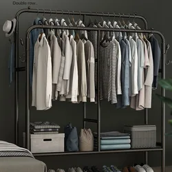 Armoire à Vêtements T1 sur Pied, Présentoir Noir, Poignées Amovibles, Meubles de Chambre d'Enfant