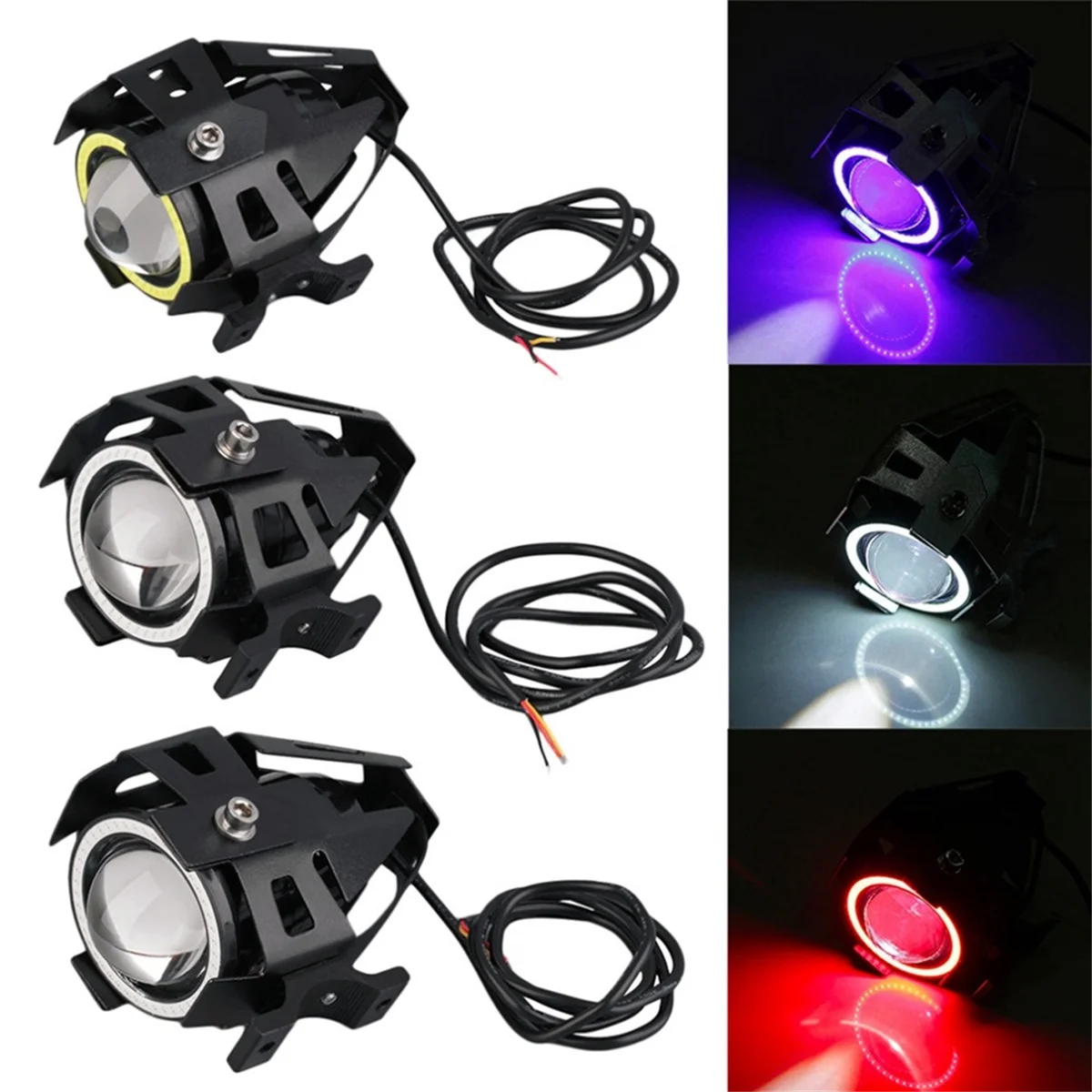 E-Bike Light Headlight Input DC 12V-80V Ebike Handlebar Lamp Electric Scooter LED Front Light