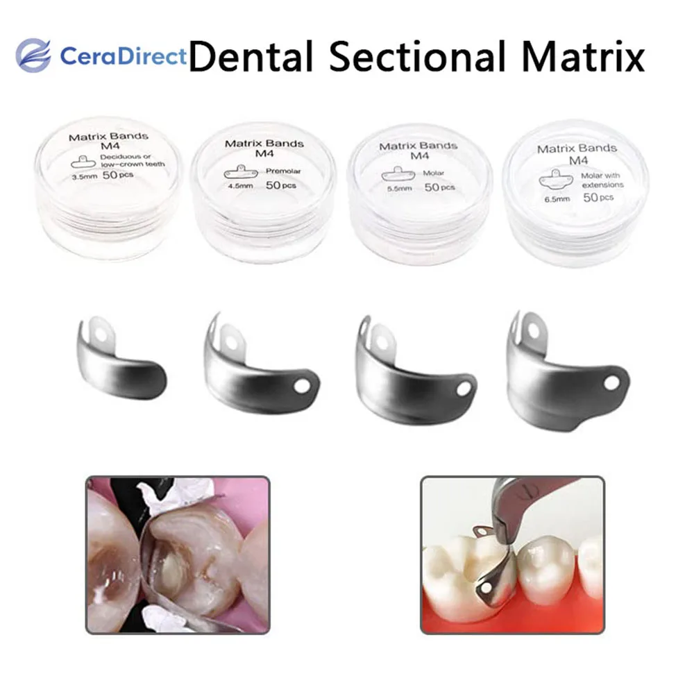 

Dental Matrix Bands M4 Metal Matrices Sectional Contoured Matrix System Dental Sectional Matrix System Dentist Tools