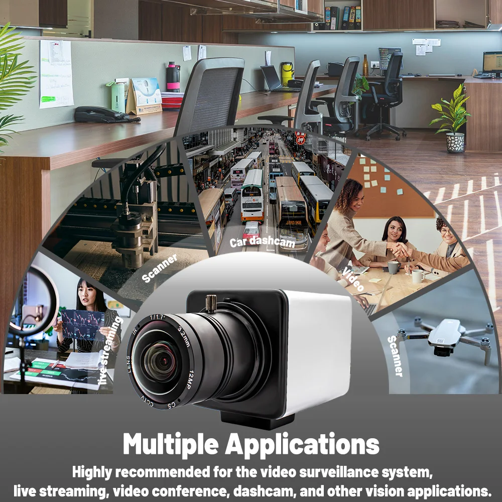 Caméra IP 3840x3104 4K 12MP, objectif Varifocal manuel 1/2.49 pouces CMOS H.265 Onvif Ai, détection de visage/mouvement, application AC18Pro, Webcam POE RJ45