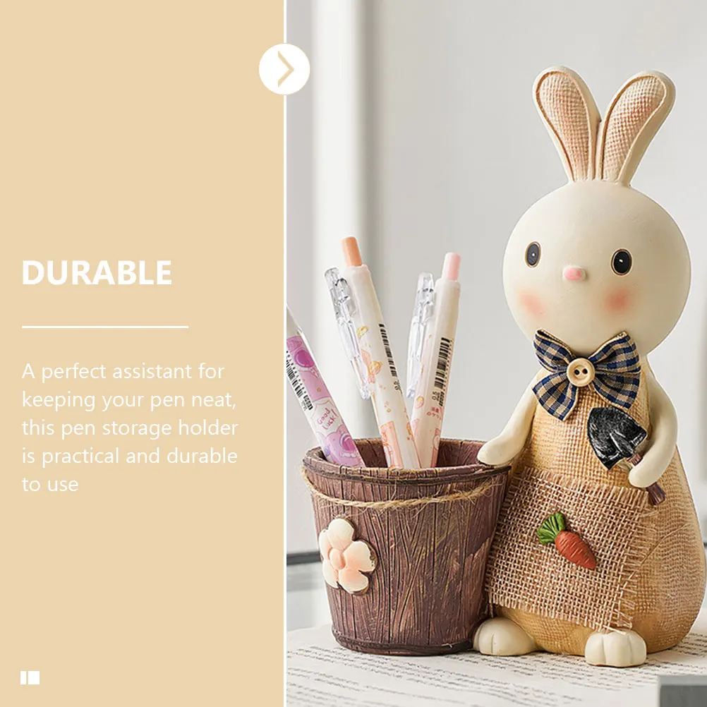 

Bunny Pen Holder Organizer Desk Cup Cute Office Supplies Holders Pencil Cartoon