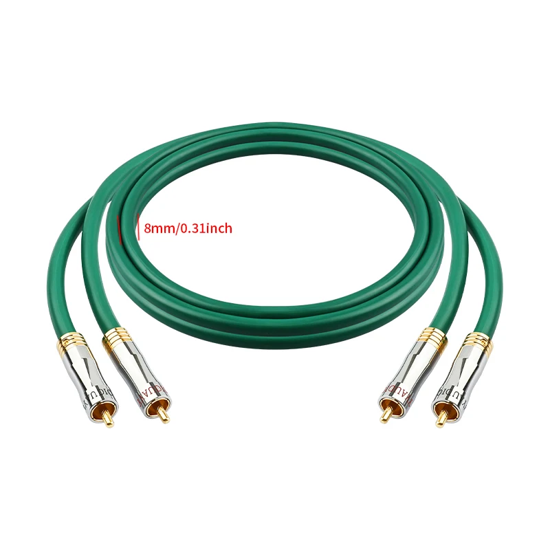 YYAUDIO 4N OFC مطلي بالفضة 2RCA إلى 2RCA ربط كابل مكبر للصوت DVD كابل الصوت زوج كابل الصوت RCA عالي الدقة