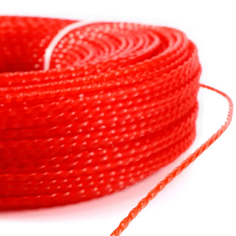 Reliable Nylon Line Wire for Trimmer, 2 4mm*100m, Red Color, Easy Installation, Suitable for Light Manual Electric Trimmer