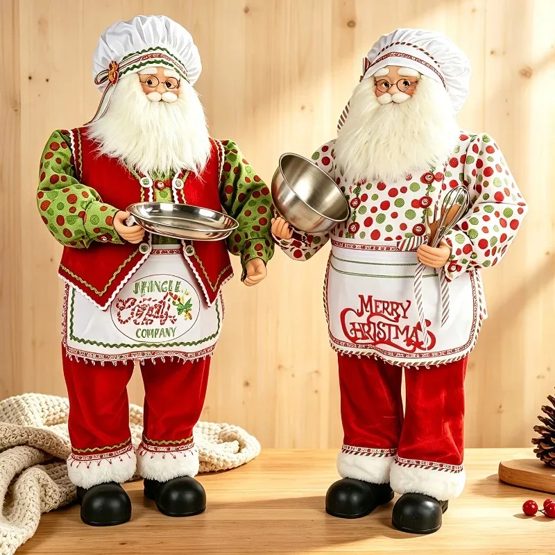 Christmas Decoration 100CM Santa Claus Chef Grandma Doll Large Desktop Decoration Window Arrangement