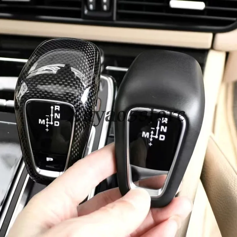 Suitable for Porsche Paramela gear handle Real carbon fiber Cyenne gear head Color lossless replacement cover