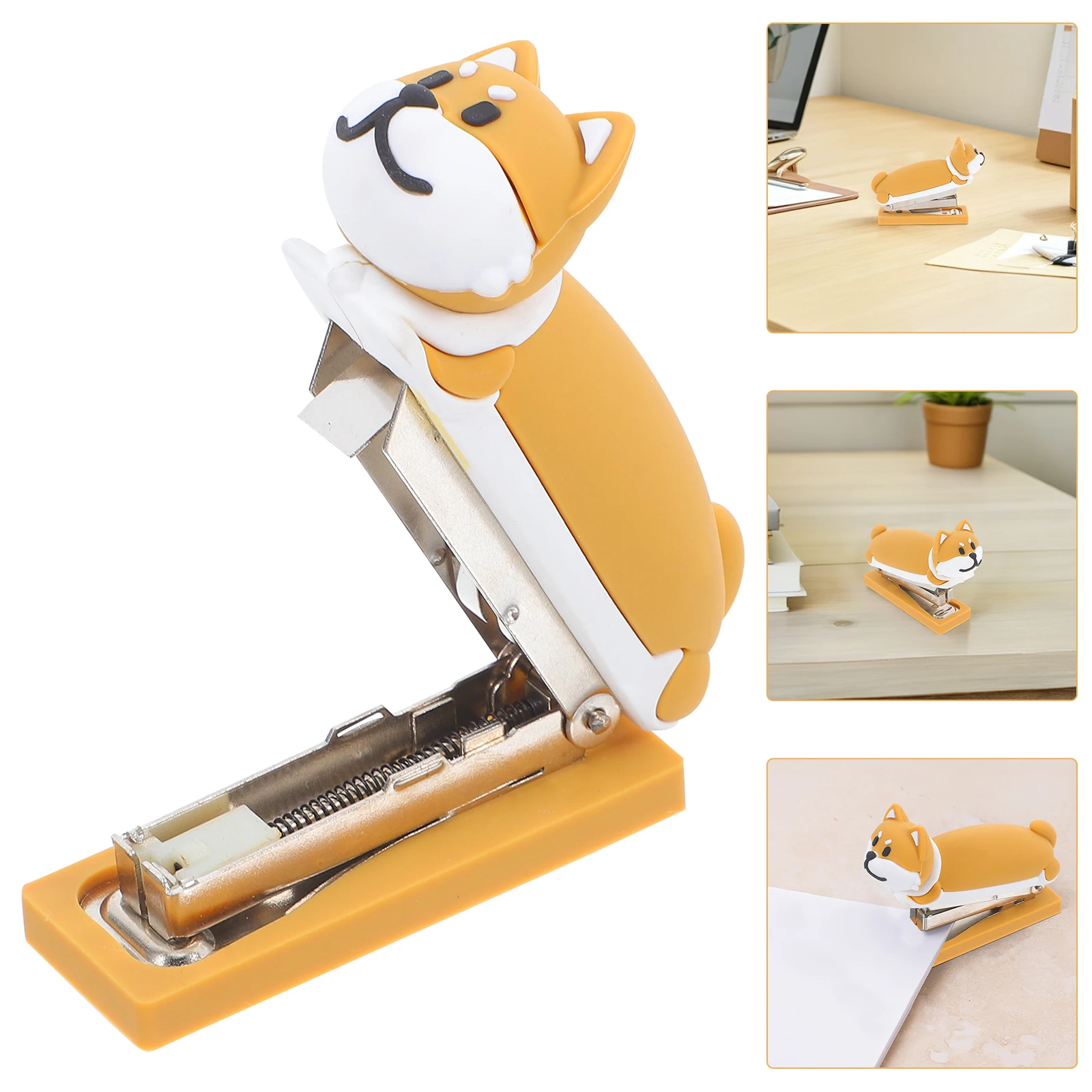 

Mini Cute Dog Stapler Cartoon Portable Small Office School Stationery Desktop Paper Stapler Staplers for Desk Cute