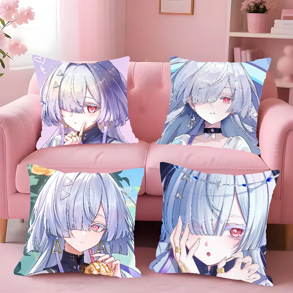 Wuthering Waves Mornye Cute Cushion Cover Square Double-Sided Printing Sofa Cushion Cover Pillowcase Bedroom Bedside