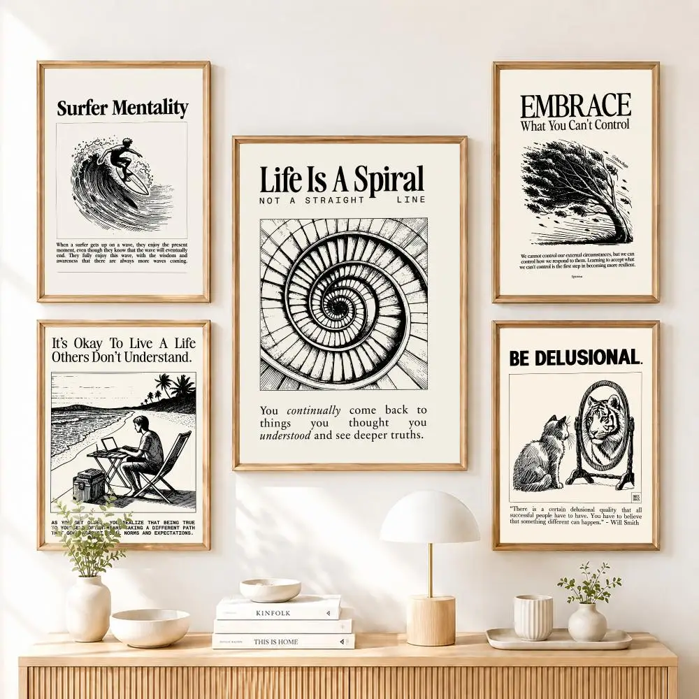 Deep Truths Of Life Motivational Poster Home Living Bed Room Bar Hallway Sticky Wall Art Printing Aesthetic Decor