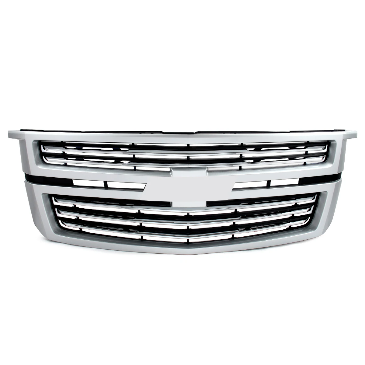 Front Upper Grille Modified Grill for Chevrolet Tahoe Suburban 2015-2020 Front Bumper Grille Air Intake Grills Hood Grill Silver