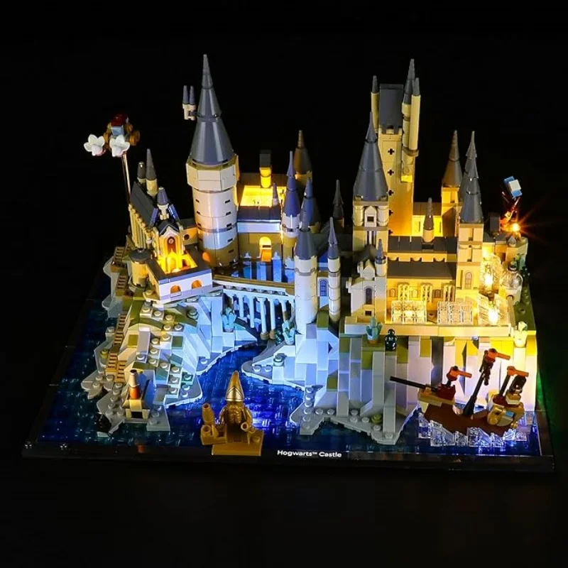 (Bloques no incluidos) Luces LED de 5 V para 76419 Castillo de Hogwarts de Harry Potter y bloques de tierra con caja de batería