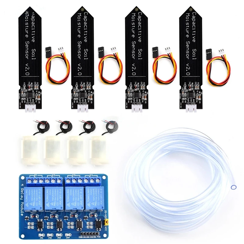 Dispositivo De Rega Flor Automático, Conjunto De DIY, 4-Way Relé, Flores do Jardim, 4-Way