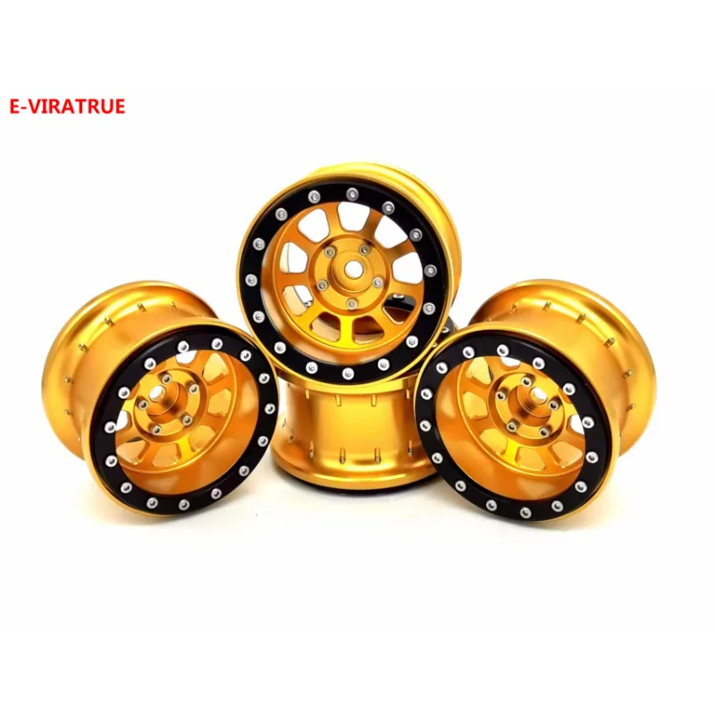 

E-VIRATRUE 2.2''Aluminum Wheel For Axial RYFT RBX10 1/10 Scale Rock Bouncer /Losi Hammer Rey U4 1/10 4pcs