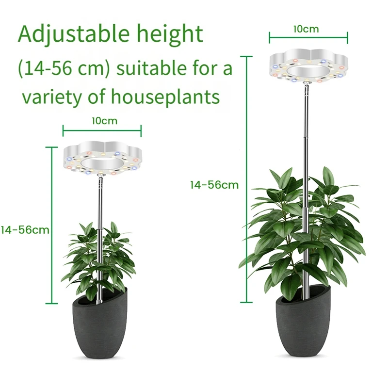 1 Pcs Plant Grow Lights For Indoor Plants Full Spectrum LED Plant Light With Detachable Stand Growing Lights With Auto Timer