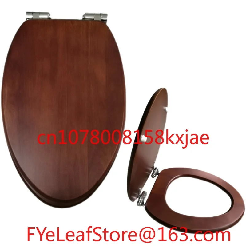 solid-wood-toilet-cover-universal-thickened-seat-ring-black-walnut-stainless-steel-cushion-drop-hinge-thrustmaster