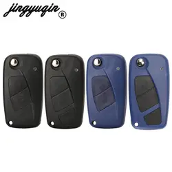 jingyuqin 2/3 przyciski Flip Remote Key Shell Case dla FIAT Punto 500 Ducato Stilo Panda Doblo Bravo Fob Pokrowiec na samochód SIP22 Blade