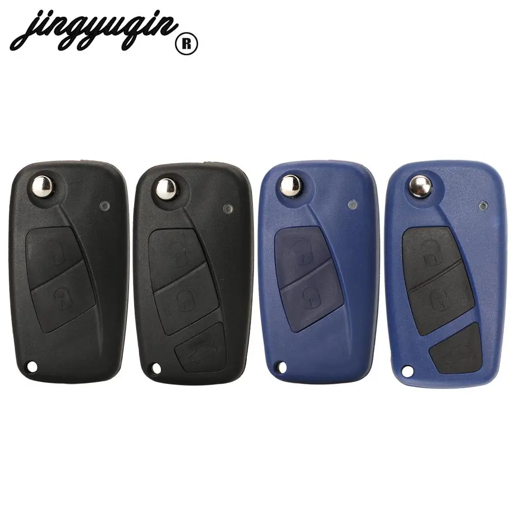 jingyuqin 2/3 Buttons Flip Remote Key Shell Case For FIAT Punto 500 Ducato Stilo Panda Doblo Bravo Fob Car Cover SIP22 Blade